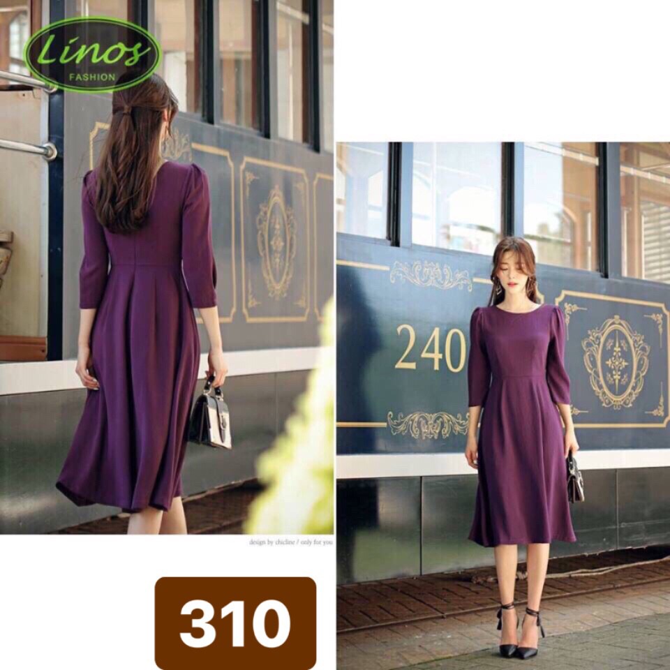 [ ĐẦM HOT ] ĐẦM XÒE VOAN TAY LỠ TÍM SANG TRỌNG CÓ ĐỦ SIZE M L XL XXL TỪ 40KG ĐẾN 60KG - XƯỞNG ĐẦM THÙY DƯƠNG - 310