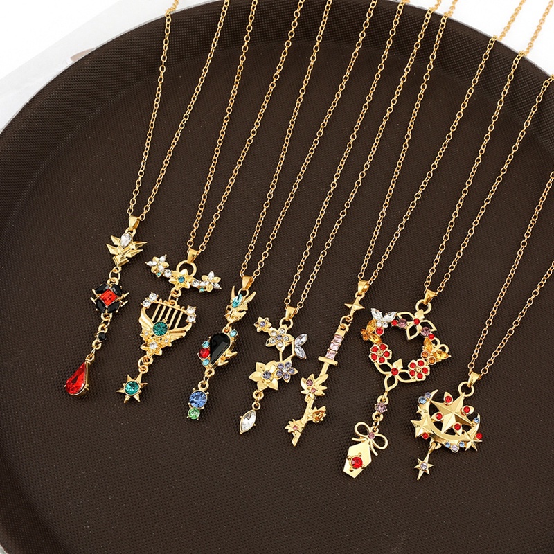 The new game anime Genshin Impact god all-match Wendy carved Qingji Mona Zhongli cartoon same necklace female