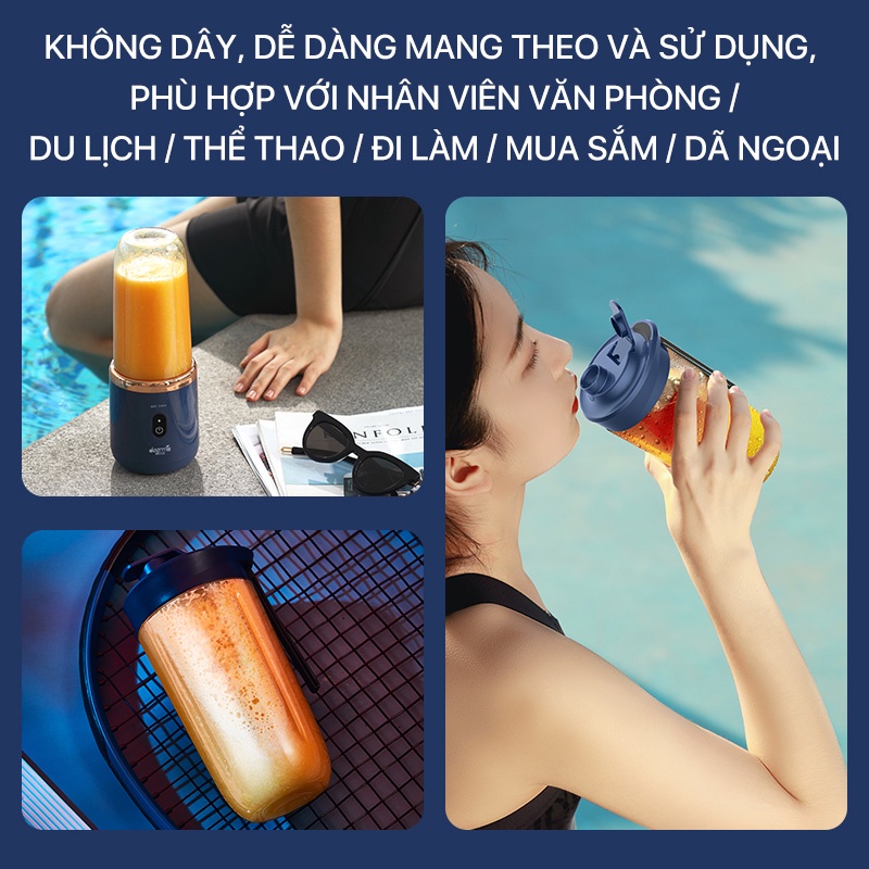Máy xay sinh tố mini cầm tay đa năng 6 lưỡi juicing cup, sạc tích điện 6 Lưỡi, tiện lợi,siêu gọn nhẹ, tặng kèm nắp