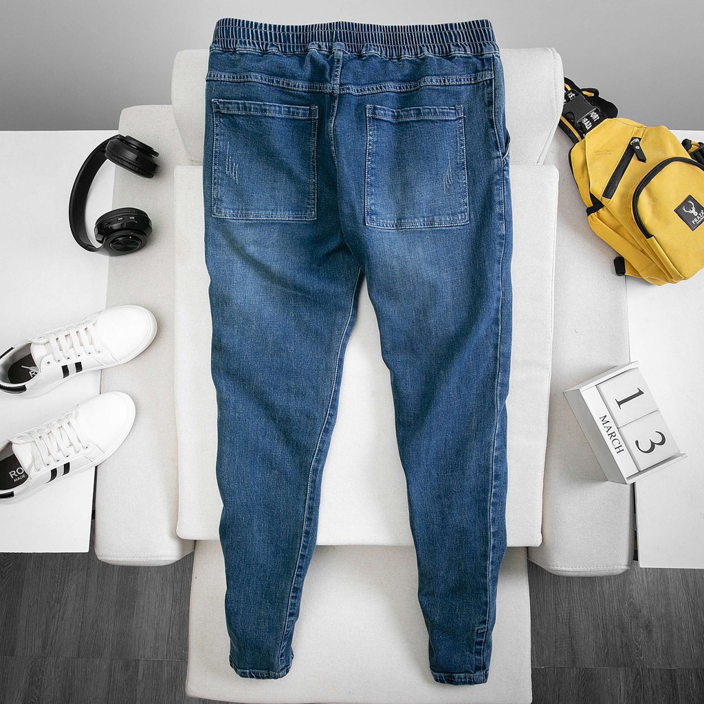 Quần JEAN cạp nửa chun kết hợp cùng khuy form slim QJ552 | BigBuy360 - bigbuy360.vn