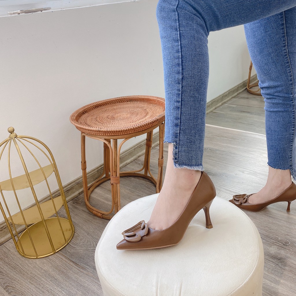 Giày cao gót GC mũi nhọn hàng QC fullbox