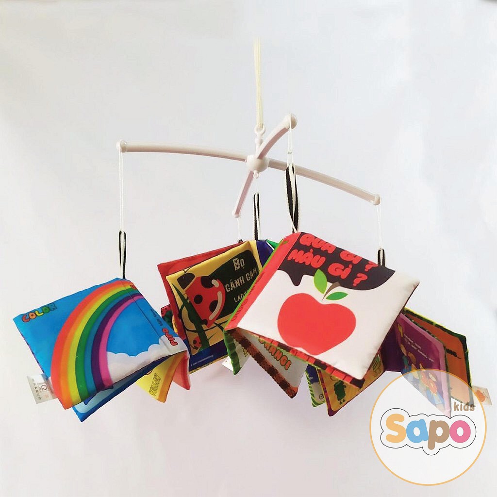 Sách vải song ngữ Pipo kích thích thị giác cho bé, đồ chơi cho bé từ 0 tháng tuổi SAPO KIDS
