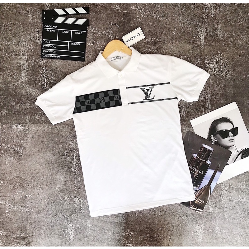 Áo thun nam có cổ, áo polo nam tay ngắn phối in hình vải cotton không xù lông form dáng chuẩn thun lạnh mát