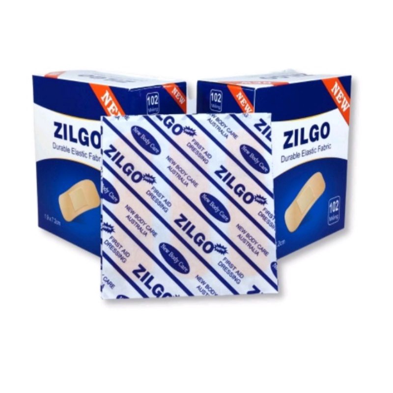 Băng Keo Cá Nhân ZILGO Hộp 102 Miếng Dán Vết Thương, Băng Y Tế Sơ Cứu Vết Thương