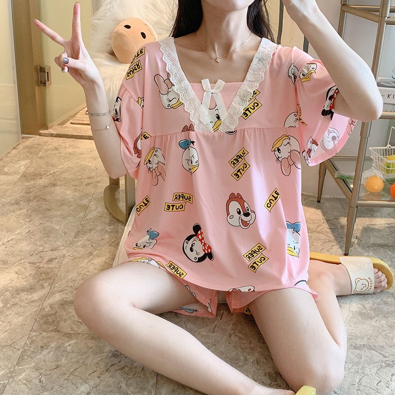Đồ Ngủ Pijama, Bộ Pijama Hoạt Hình Phối Nơ Cực Dễ Thương Dành Cho Phái Nữ BN09 | BigBuy360 - bigbuy360.vn