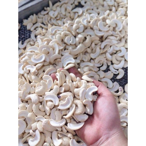 500g Hạt điều tươi nhân trắng (hạt điều nấu sữa), làm bánh Loại Vỡ đôi - Raw Cashew