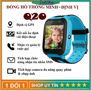 Đồng Hồ Thông Minh Q20, Dành Cho Trẻ Em, Chống Nước IP67, Định Vị LBS, Gọi SOS Khẩn Cấp [Bảo Hành 1 Năm]