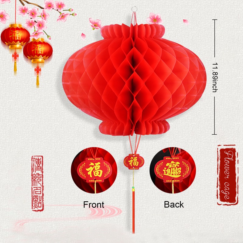 Set 10 Lồng Đèn Đỏ Trang Trí Năm Mới 2023 Không Thấm Nước