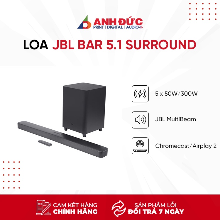 Loa JBL Bar 5.1 Surround [Hàng Chính Hãng Bảo Hành 12 Tháng]