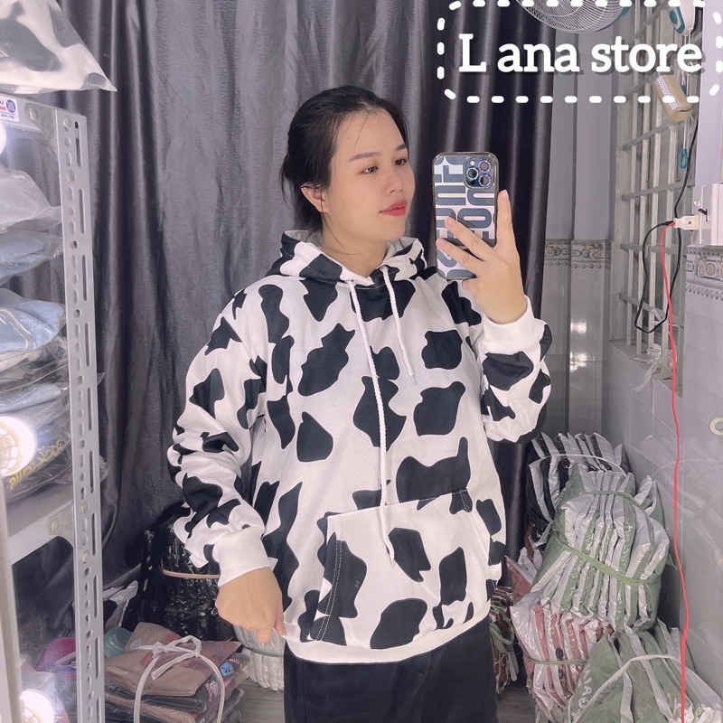 Áo Hoodie Bò Sữa Form rộng Unisex Nam Nữ Couple - Lana Store | BigBuy360 - bigbuy360.vn