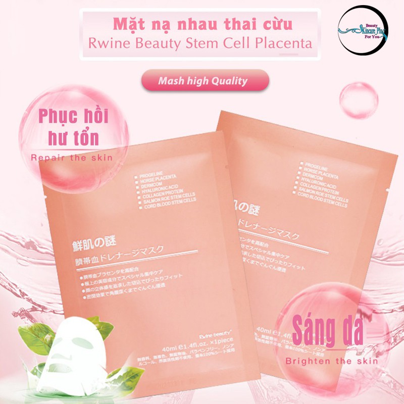 Hộp 50 miếng mặt nạ nhau thai cừu/ Mặt Nạ Rwine Beauty Stem Cell Placenta Mask Nhật Bản | BigBuy360 - bigbuy360.vn