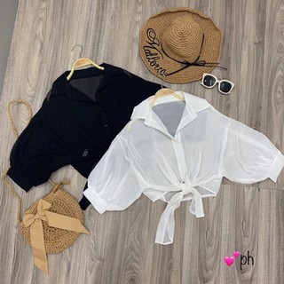 SƠ MI TRẮNG BUỘC VẠT TAY BỒNG