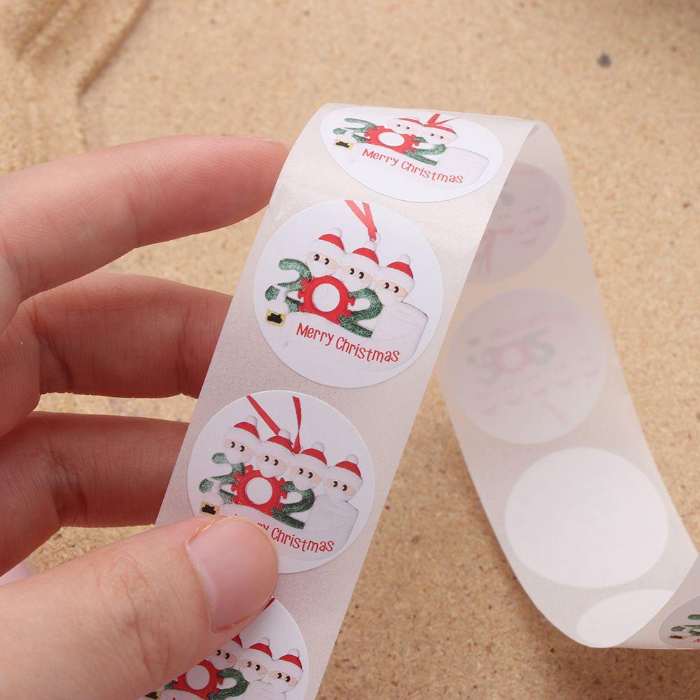 Set 1 / 500 Nhãn Dán Trang Trí Túi Bánh Họa Tiết Giáng Sinh DIY