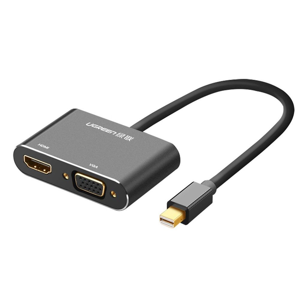 Cáp chuyển đổi Mini Displayport to HDMI và VGA Ugreen 20422 màu đen_Bảo hành chính hãng 18 tháng
