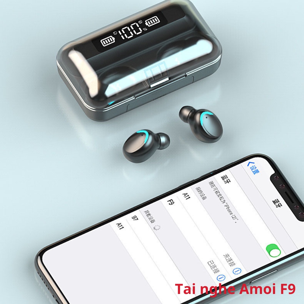 Tai nghe bluetooth amoi F9 BOMAN không dây true wireless chống ồn dành cho samsung giá rẻ