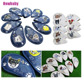 Set 9 Bao Bọc Đầu Gậy Golf Hình Mèo Đáng Yêu