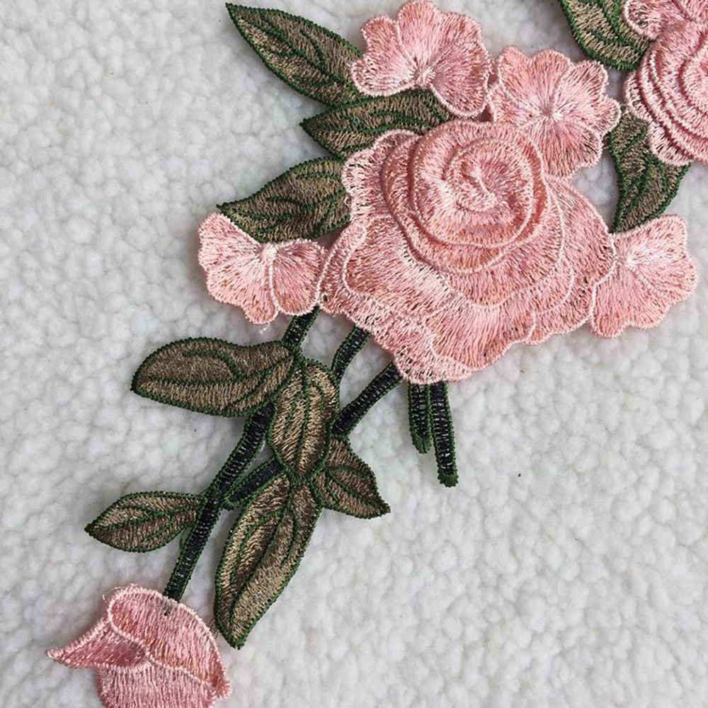 Miếng dán ủi quần áo thêu hình hoa 3D nhiều màu sắc trang trí quần áo