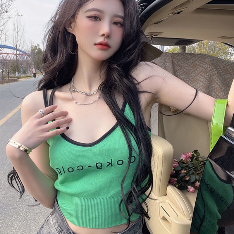 Áo Hai Dây Ôm Dáng In Chữ Thời Trang Mùa Hè Cho Nữ  tao bao