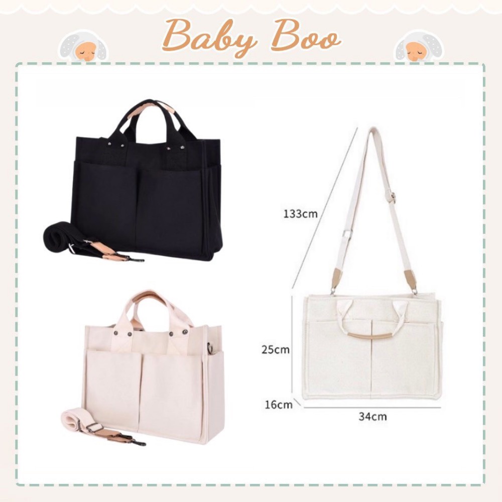 Túi bỉm sữa đa năng xuất Hàn vải canvas [ babyboo]