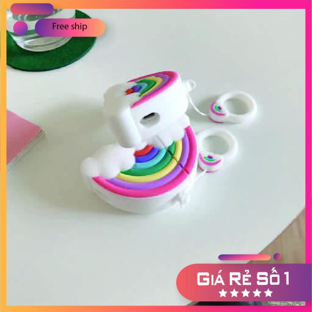 Airpods Case ⚡ Freeship ⚡ CUTE RAINBOW Case Tai Nghe Không Dây Airpods 1/ 2/ i12 - Châts Case Store