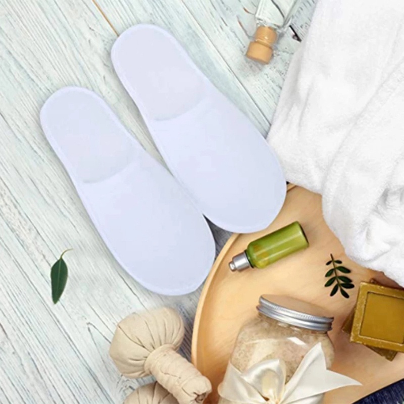 Set 20 Đôi Dép Bông Bít Mũi Siêu Mỏng Không Trượt Dùng Một Lần Cho Nam Nữ