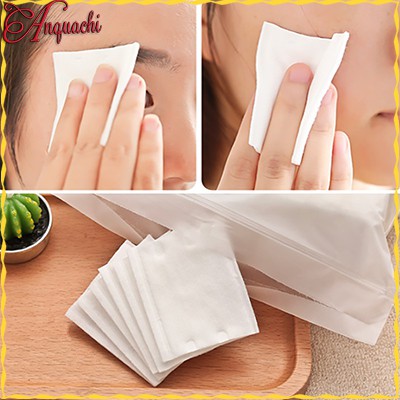 Bông tẩy trang cotton pads 222 miếng dày 3 lớp, ép viền chắc chắn - Chất bông dai, không bị tơi ra khi sử dụng Anquachi