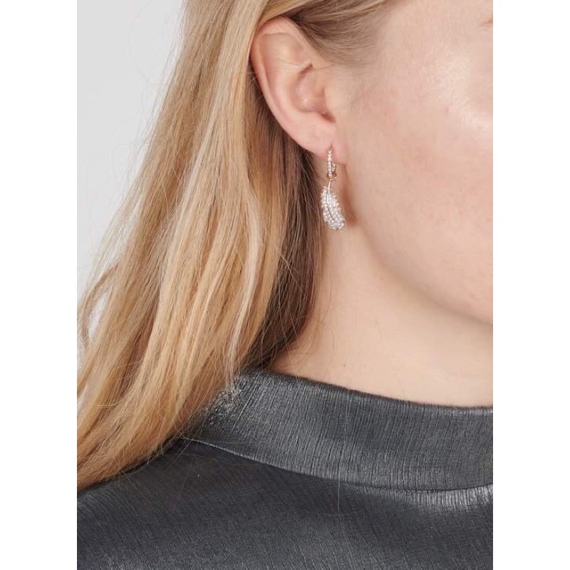 Hoa tai Swarovski hoạ tiết Lông vũ