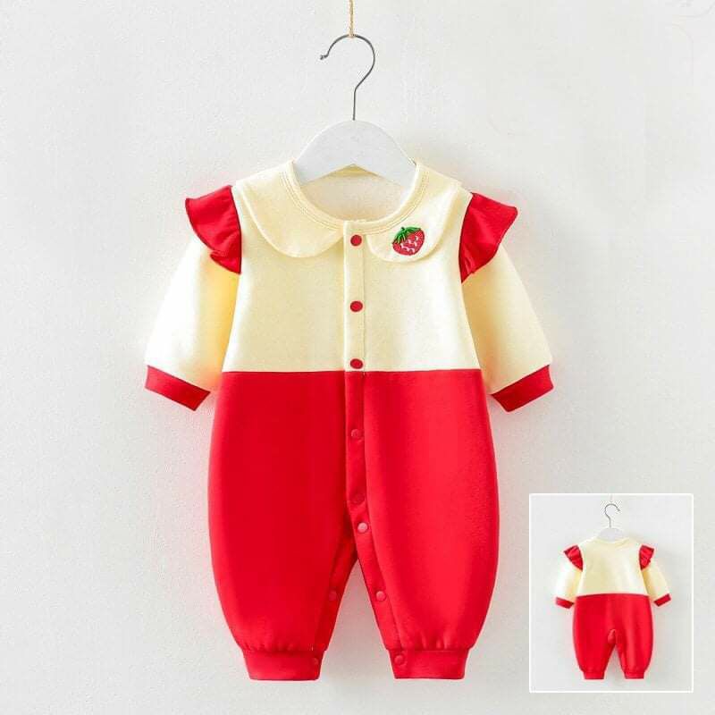 Bộ bodysuit quả dâu cho bé gái
