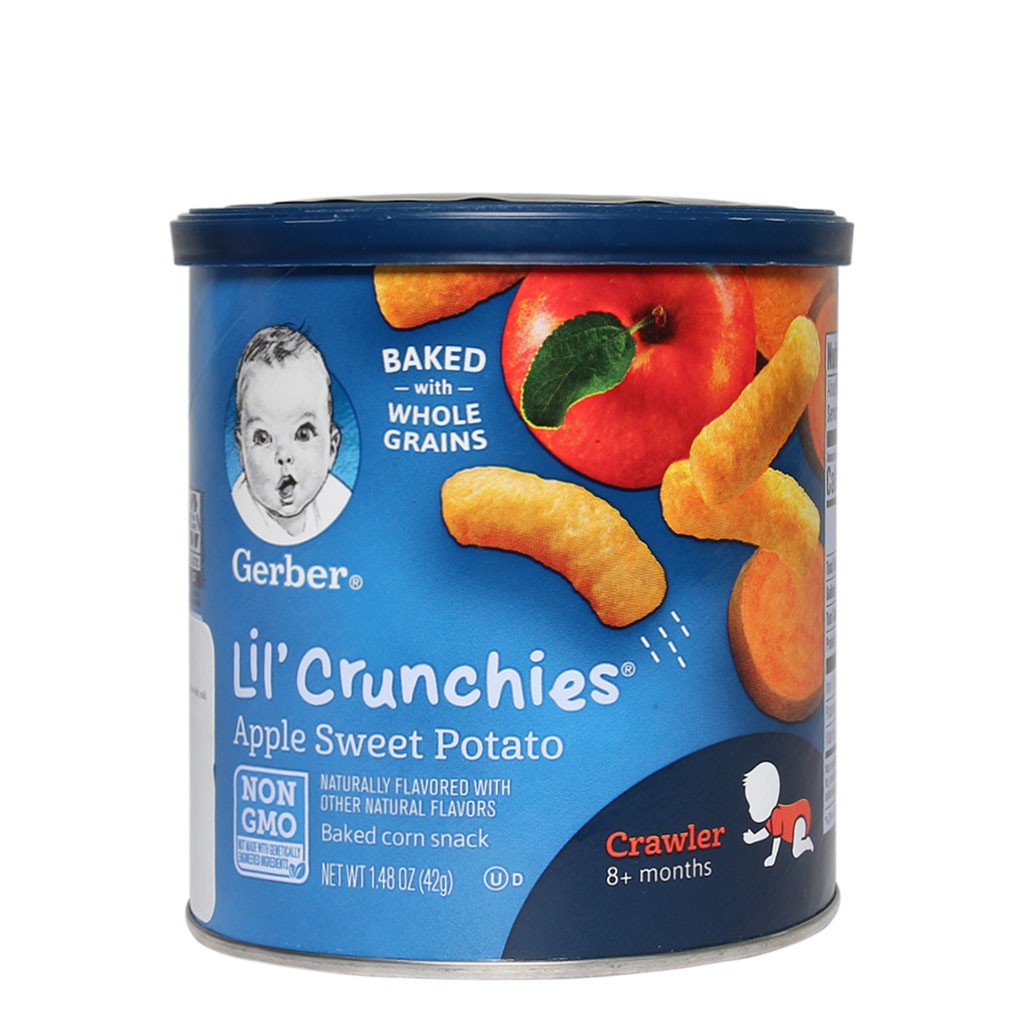 [CHÍNH HÃNG] Bánh Ăn Dặm Gerber Organic Puffs Tomato Carrot 49g/ Lil' Crunchies Mild Apple Sweet Potato 42g