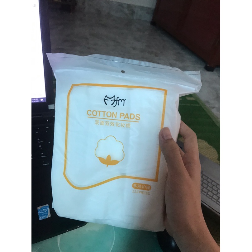 Bông tẩy trang 222 miếng 3 lớp mirrortoctoc MTT222