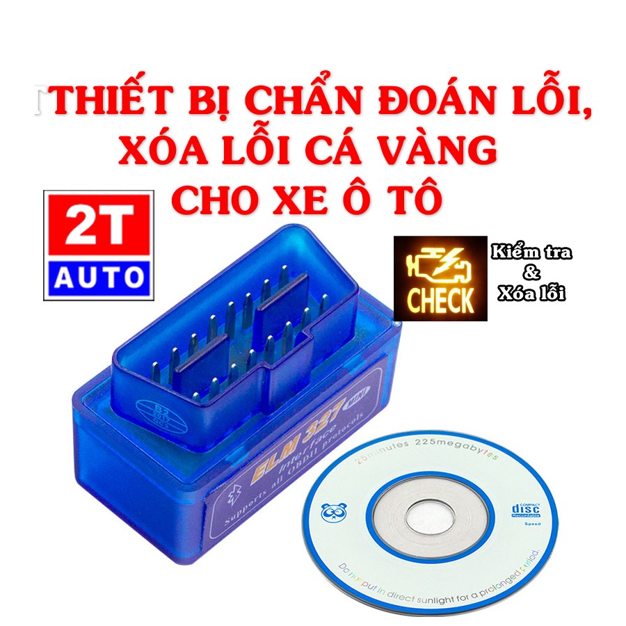 [TẶNG PM] Thiết bị quét xóa lỗi cá vàng check engine chẩn đoán lỗi xe hơi ô tô cắm cổng OBD EML327 - BLUETOOTH  SKU: 106