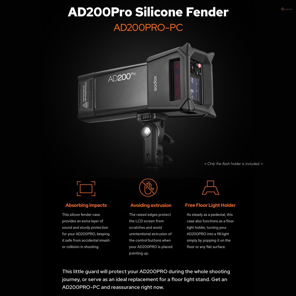 Giá đỡ đèn Flash Godox AD200Pro-PC chống va đập tiện dụng thay thế