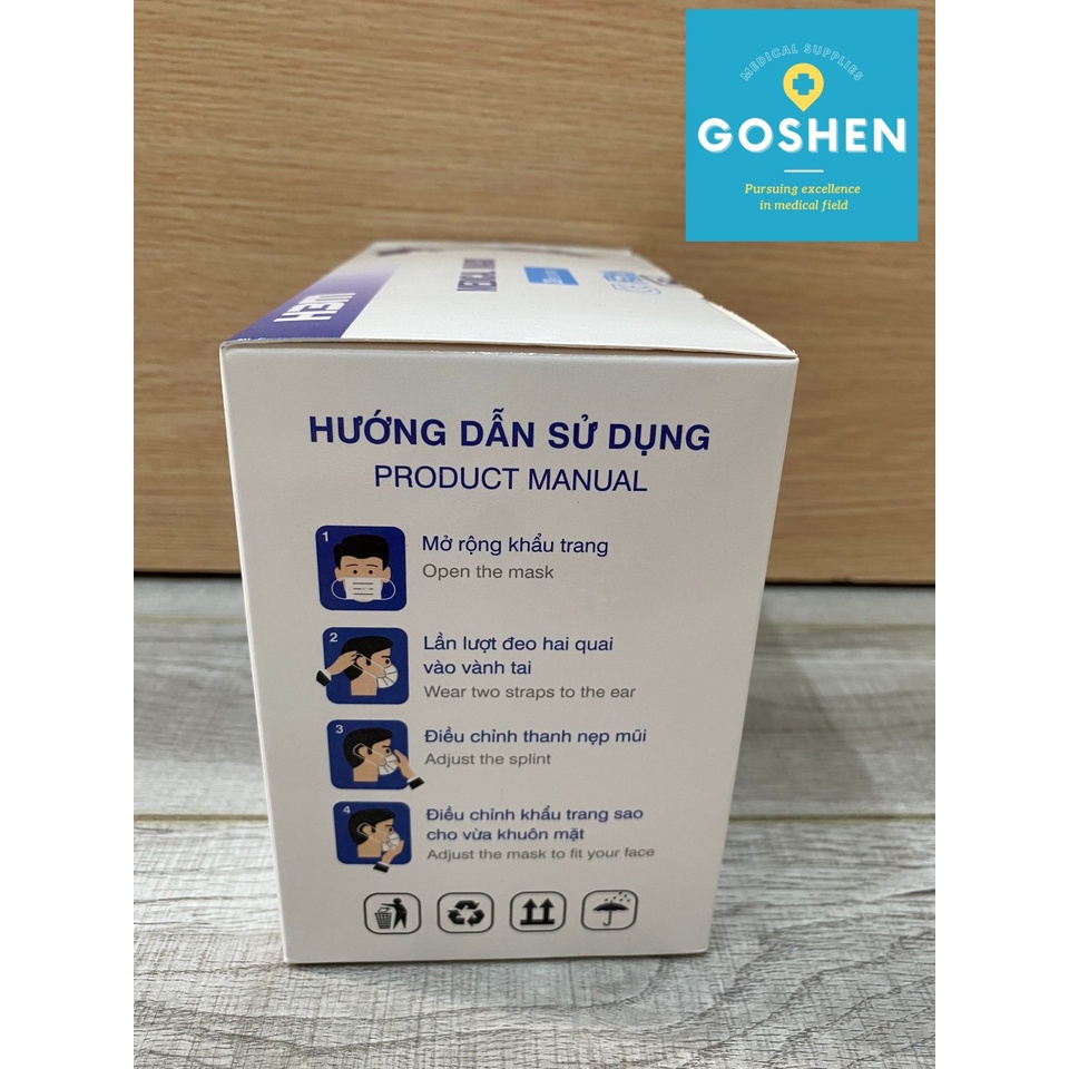 Khẩu trang Y tế 5 lớp VN95 Việt Đức chính hãng lọc sạch bụi mịn, ngăn ngừa vi khuẩn