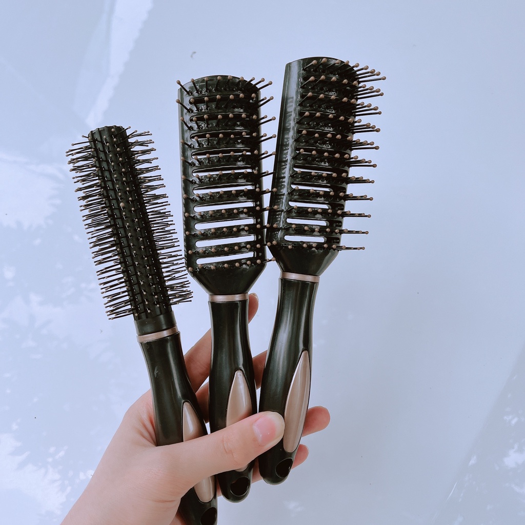 Set 3 Lược chải tóc gỡ rối, tạo kiểu chuyên dụng salon chống rối chống rụng tóc VC30