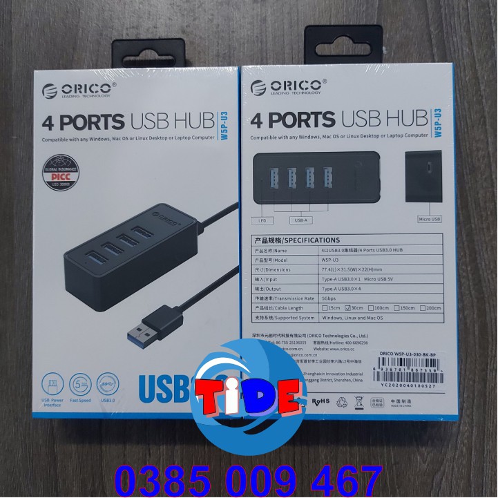 Hub Orico – Bộ chia 4 cổng USB 3.0 - Chính Hãng Orico – TWU32-4A / W5P-U3 / MH4U-U3 / MH4PU