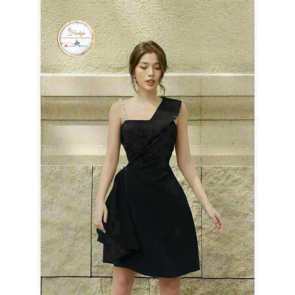 Váy dự tiệc nữ ❣️ đầm xòe lệch vai dây cườm kèm mút ngực sang trọng P01 | BigBuy360 - bigbuy360.vn