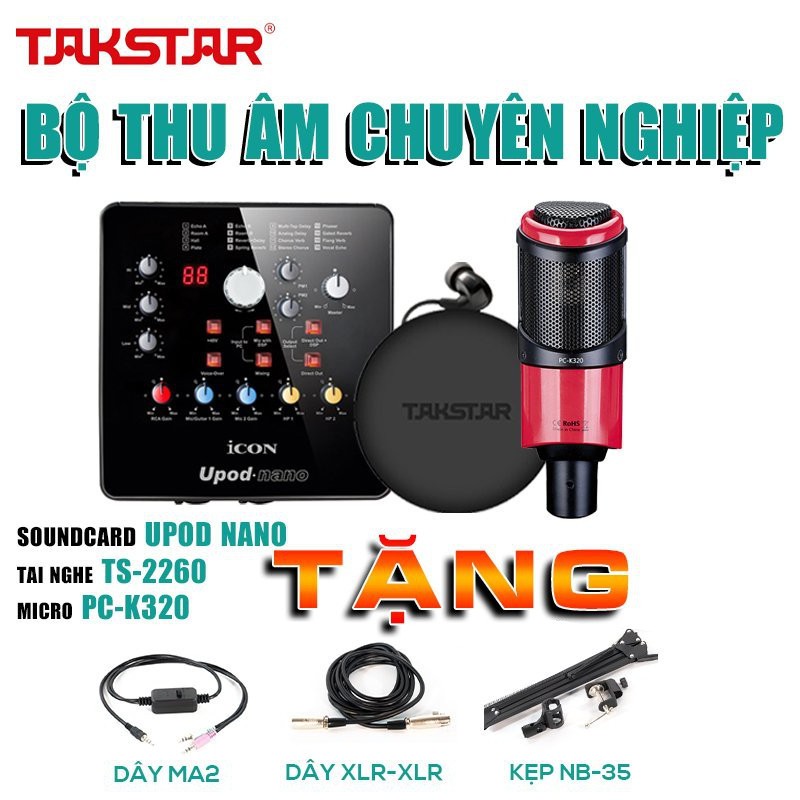 [CHÍNH HÃNG] TRỌN BỘ THU ÂM, SOUNDCARD ICON NANO, MIC PC-K320, TAI NGHE, PHỤ KIỆN, BẢO HÀNH 12 THÁNG