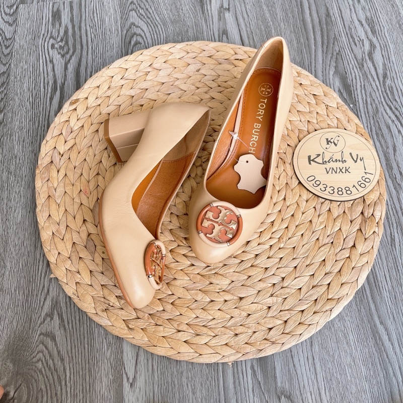 ‼️Rẻ nhất Shopee‼️ Giày Tory burch logo plaque-embellished pumps da thật