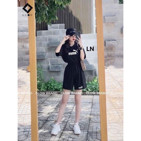Đồ bộ hoạt hình form rộng ABC, Pu Ma+QUẦN Short♥️ Freesize dành cho nam nữSét trang phục thể thao Unisex,mặc nhà rẻ
