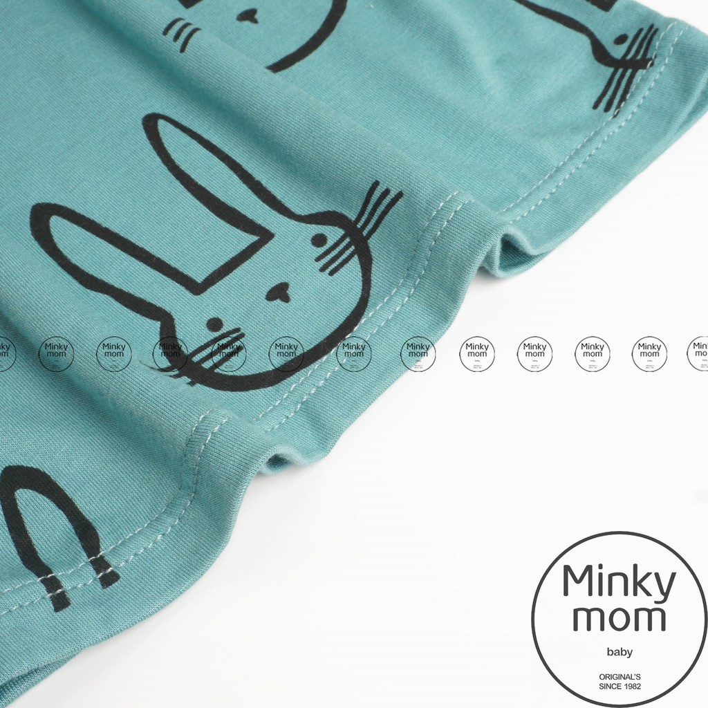 [SALE] Bộ Dài Tay Cho Bé Trai, Bé Gái Minky Mom Vải Thun Lạnh Họa Tiết Thỏ In Chìm, Quần Áo Thu Đông Cho Bé MKMTD2105