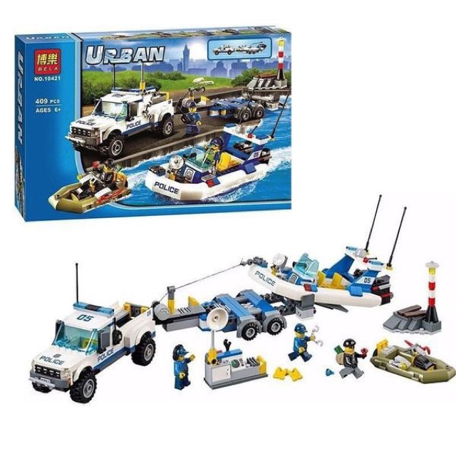 Bộ Lego Urban City Police 10421 Tàu tuần dương cảnh sát