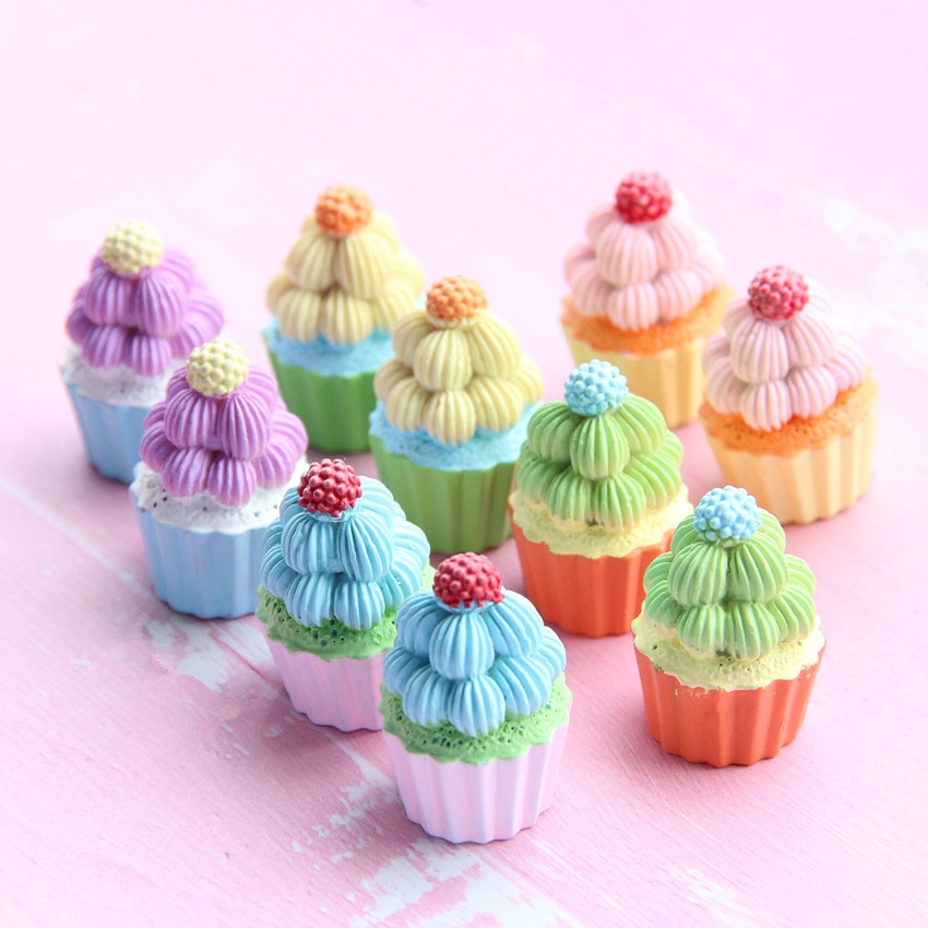 Set 10 Phụ Kiện Trang Trí Bánh Macaron Bằng Resin Mini DIY