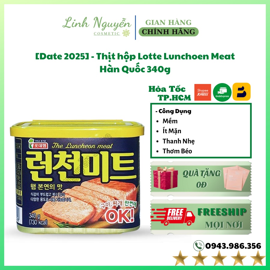 [Date 2025] - Thịt hộp Lotte Lunchoen Meat Hàn Quốc 340g