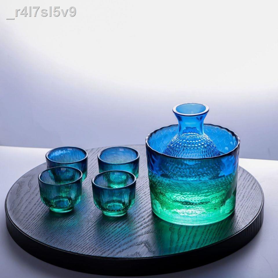 Ấm đựng rượu thủy tinh hình búa bình rượu sake kiểu Nhật bình rượu ấm bình rượu gia đình bộ rượu nóng bình rượu nhỏ ly r