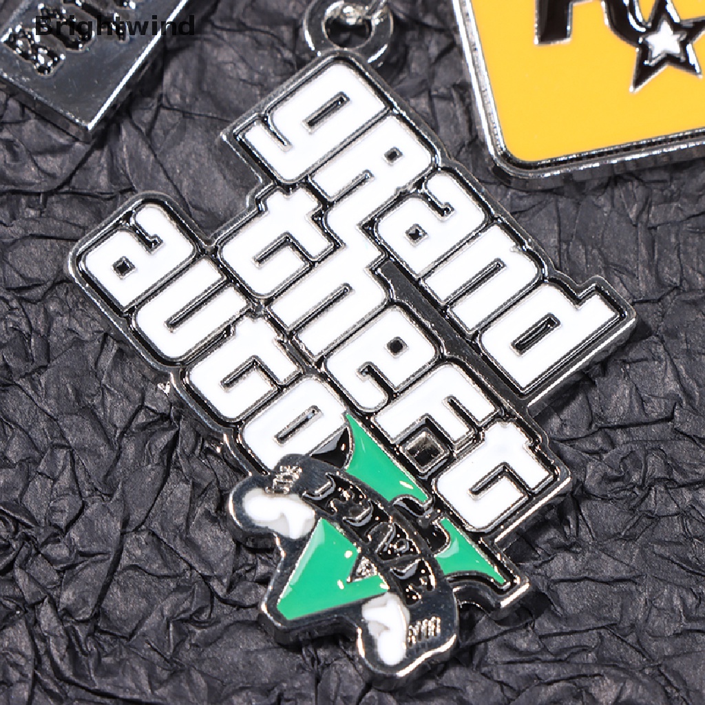 [Brightwind] Muti-Pendant Key Holder Game Accessories GTA Metal Keychain Men's Car Pendant Hot Sell