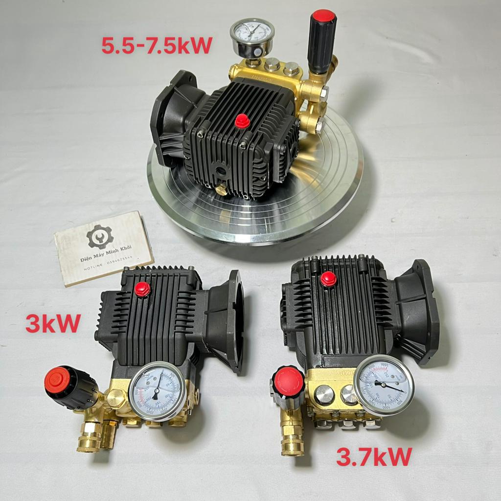 Bộ đầu bơm máy rửa xe cao áp 3kw - 7kw liền trục có chỉnh áp| Đầu bơm máy rửa xe áp lực cao| Đầu máy rửa xe liền