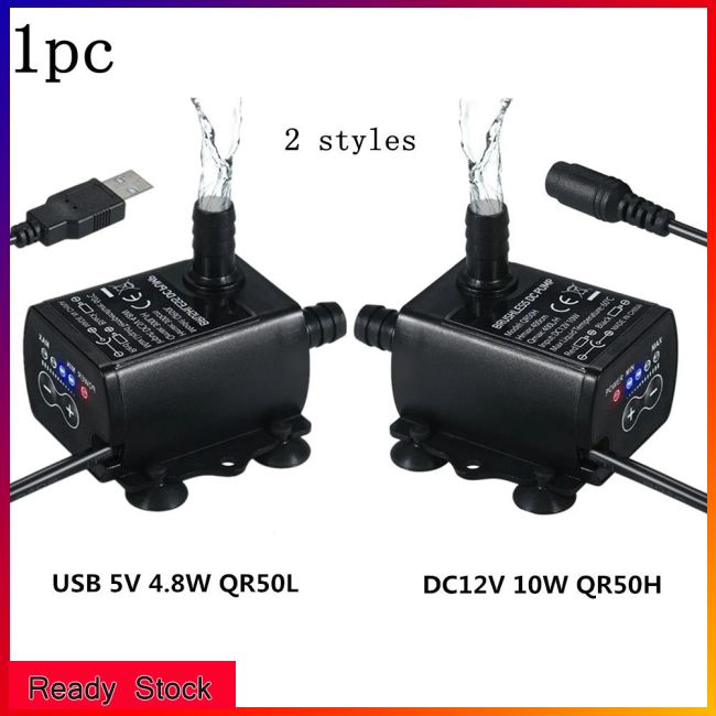 Máy Bơm Nước Mini Không Chổi Than 4 Chế Độ Dc12V Usb 5v