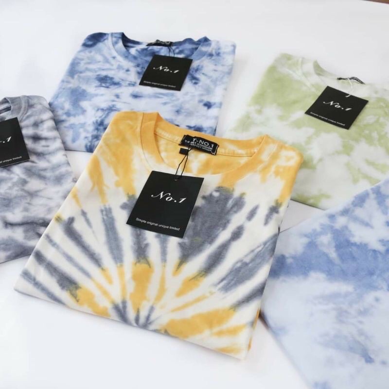 Áo thun unisex nam nữ tay lỡ TIE DYE loang màu