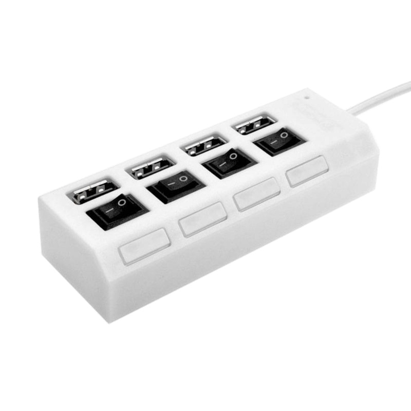 Bộ chia 4 cổng USB 2.0 kèm công tắc thiết kế tiện dụng cho máy tính
