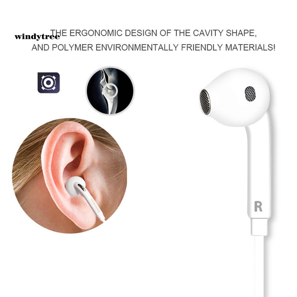 【WDTE】3.5mm Earphones Stereo Music Headphone with Mic Volume Control for Samsung S6